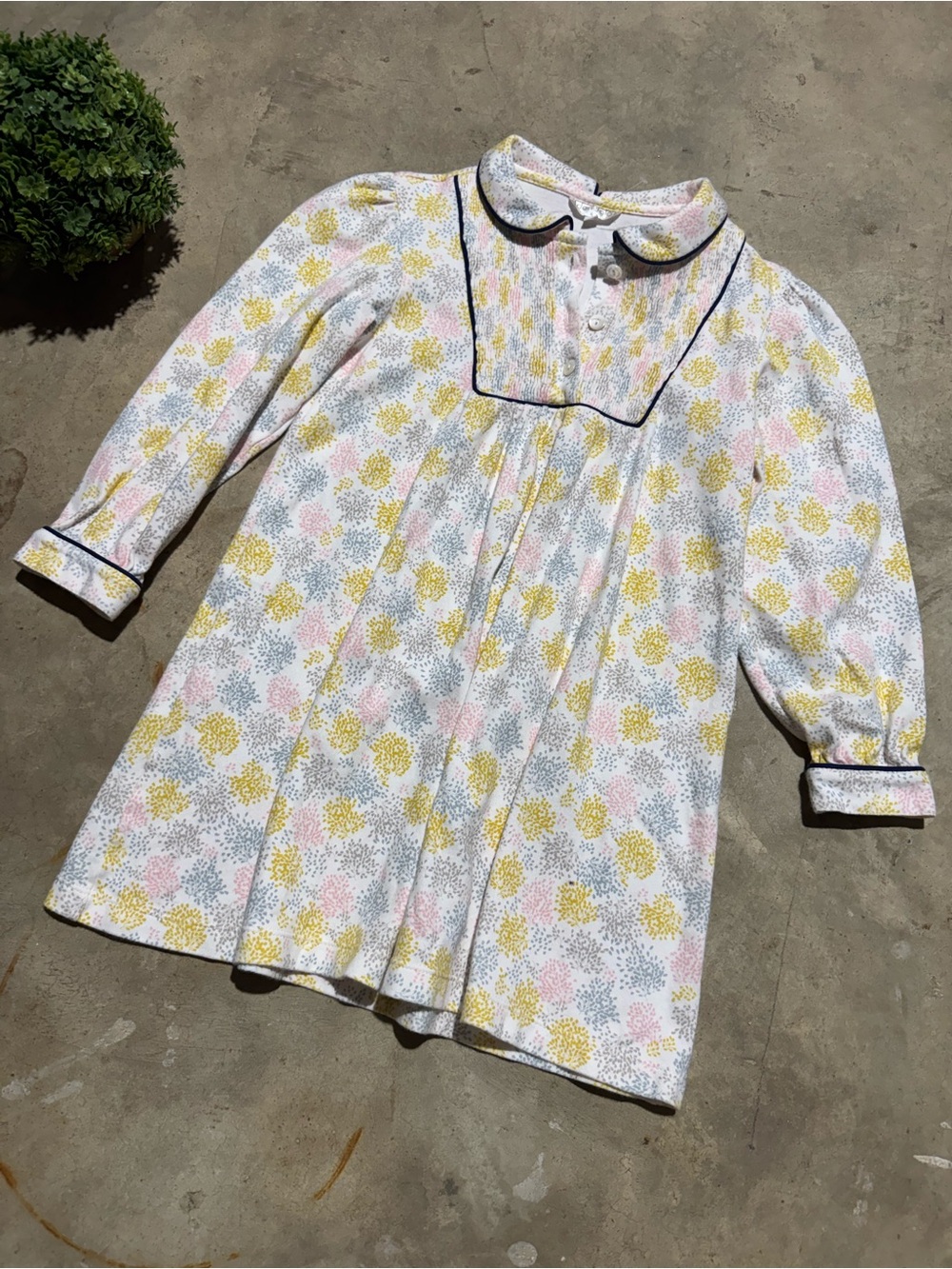Dondolo Floral Smocked Dress Girls Size 5 Long Sleeve 100% Cotton Preppy Soft